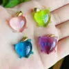 Transparent Pink Heart Pendants Customizable Resin Clear Green Multicolor Letters Charms Necklace for Women Girls Y2K Jewelry 2