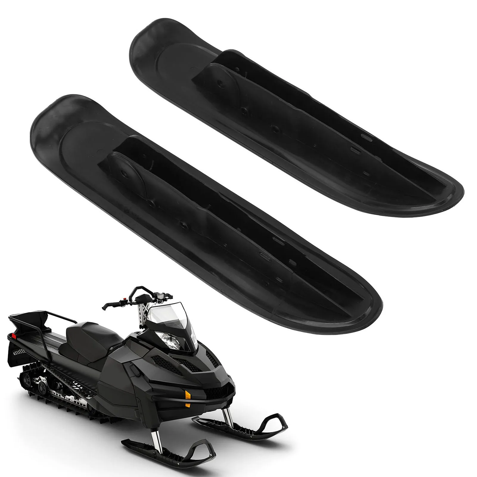 Premium Nylon Snowmobile Front Ski Sled Pair - Fast Sliding Tires To Skis Conversion Kit For Snowmobiles, ATVs, Go Karts, UTVs & Quad Bikes - Sturdy