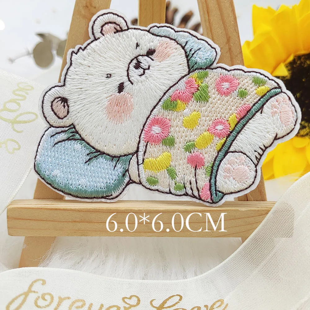 Nette Cartoon Katze Hund Igel Kaninchen Patches Für Kleidung Kinder Selbst-klebe Applique Scratch Patch DIY Handy Fall Tasche – Detail 21