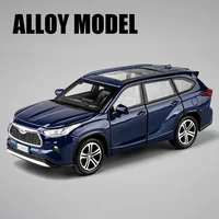 1:32 Toyota Highlander 2023 SUV Alloy Die Cast Toy Car Model Sound and Light Pull Back Children's Toy Collectibles Birthday Gift 2
