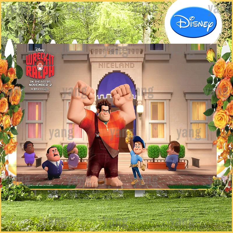 Disney Brave Have Power Boy Wreck-It Ralph Gold Hammer Fondale Cartoon Party Compleanno Neonato Shower Puntelli Sfondo