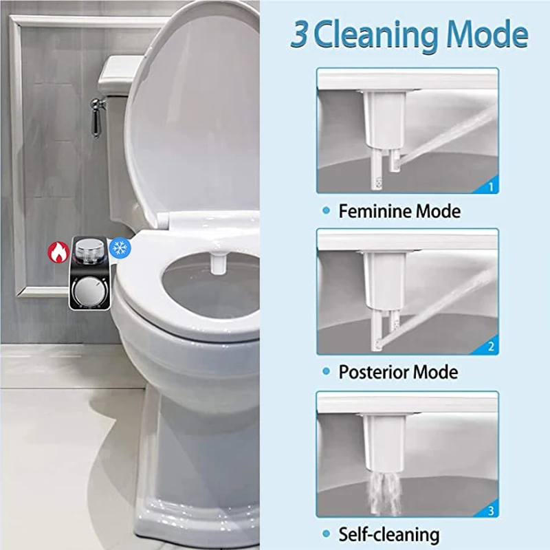 Bidet Accessories Slim Toilet Seat for Women (Front/Back Cleaning) Dual