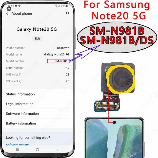 224978-f08cc4.jpg كاميرا سيلفي لهاتف سامسونج جالاكسي نوت 20 الترا 5G N980F/U N981B/U N985F/U N986B/U وحدة الكاميرا الأمامية