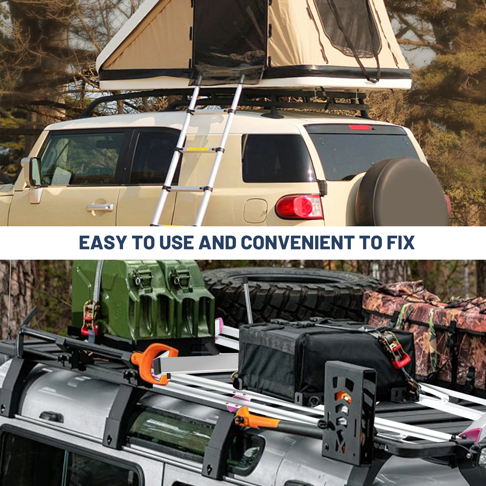 Steel Ladder Roof Rack Locks Ladder Roof Clamps Easy to Install Clamps Flexible to Use for Car