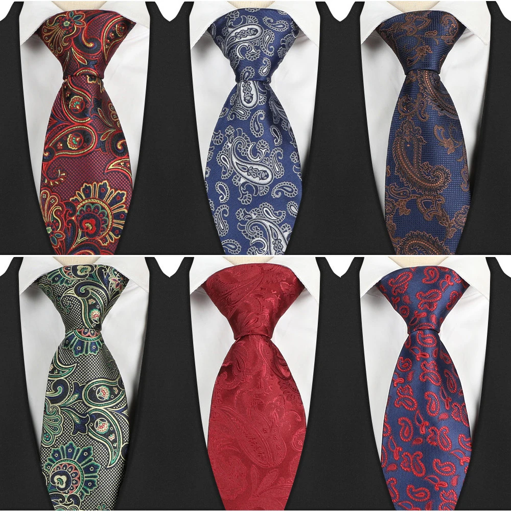 

Luxury 8cm 3.15" Men's Classic Tie Cravatta Vintage Jacquard Woven Paisley Floral Neckties Fashion Business Neckwear Neck Tie