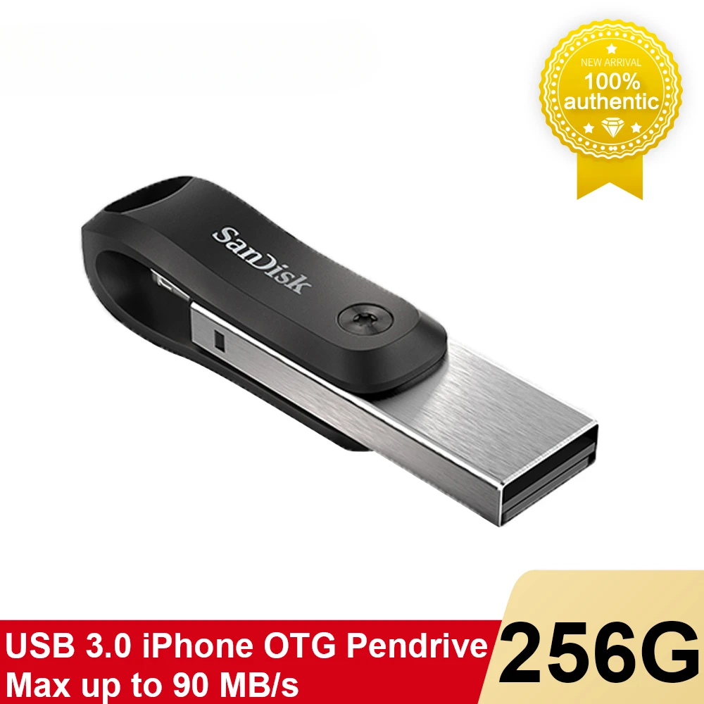 SanDisk iXpand Flash Drive Go SDIX60N 128GB 256GB PenDrive USB 3.0 Disk OTG  Lightning Connector Pen Drive per iPhone e iPad