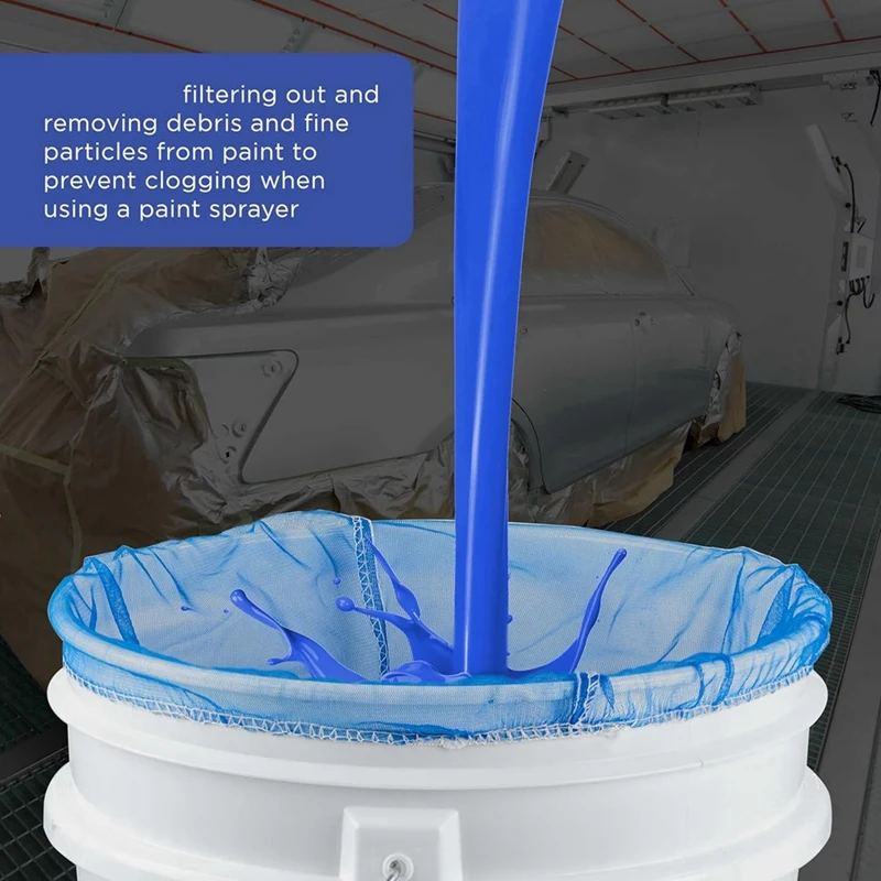 AB09-5 Gallon Paint Liquid Strainer Filter Bag With Fine Nylon Mesh, Disposable Filtering Bag, Elastic Top Opening 12Pack
