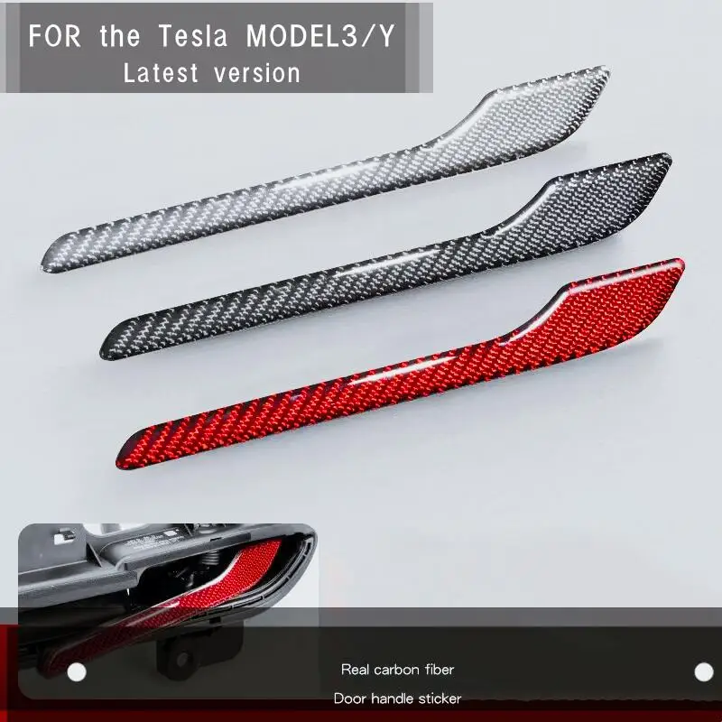 

NEW For Model3/Model Y Carbon Fiber Door Handle Patch Door Anti-scratch Protective Film Modely Modification Accessories