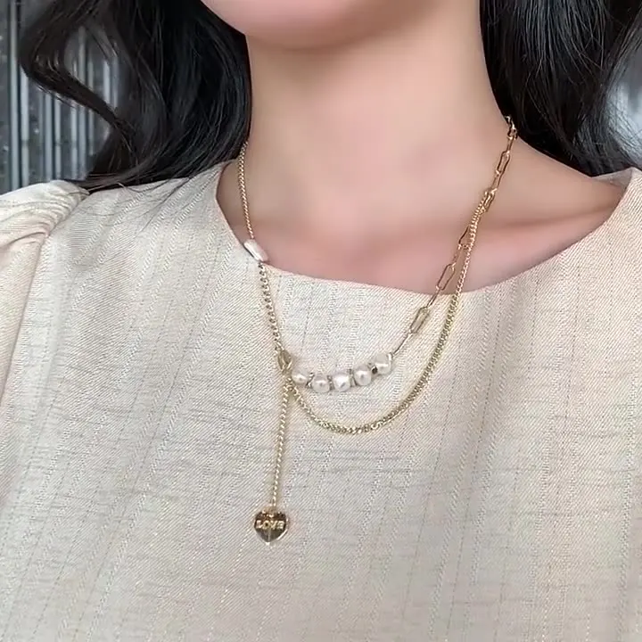 Parure De Bijoux En Perles D’eau Douce Baroques – Collier Et Boucles D’oreilles Cœur 14-15 Mm – Élégance Naturelle Femme