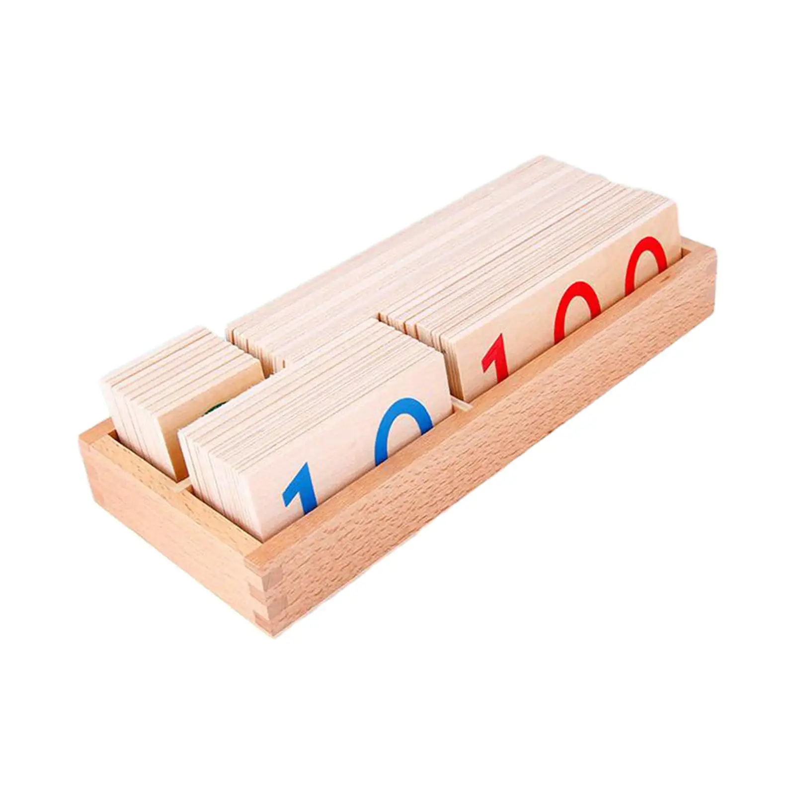 Wooden Number Cards with Box Wooden Boy Girls Early Learning Toy (1-9000) Basic Math Game Birthday Montessori Small Number Cards