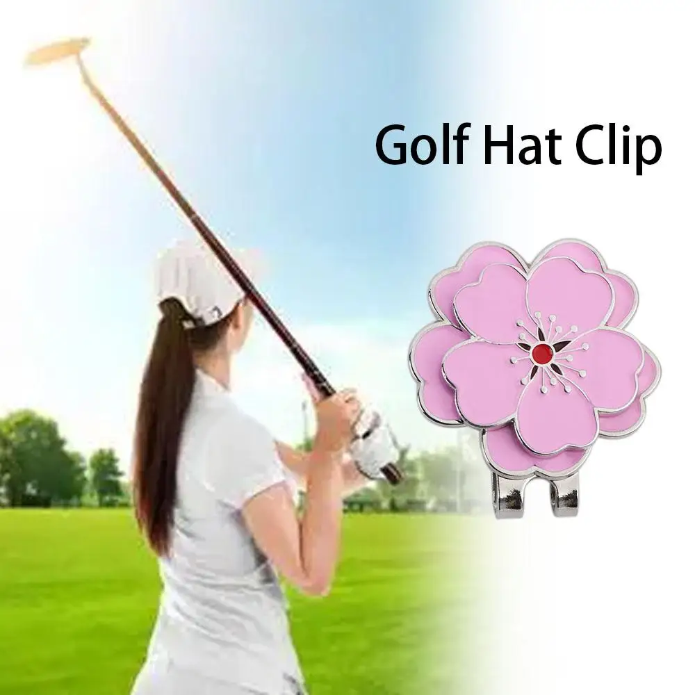 

Инструмент для тренировок по гольфом, аксессуары для игроков в гольф, метка положения шара, маркер, розовый цветок, зажим для шляпы для гольфа, выравнивание положения в гольфе