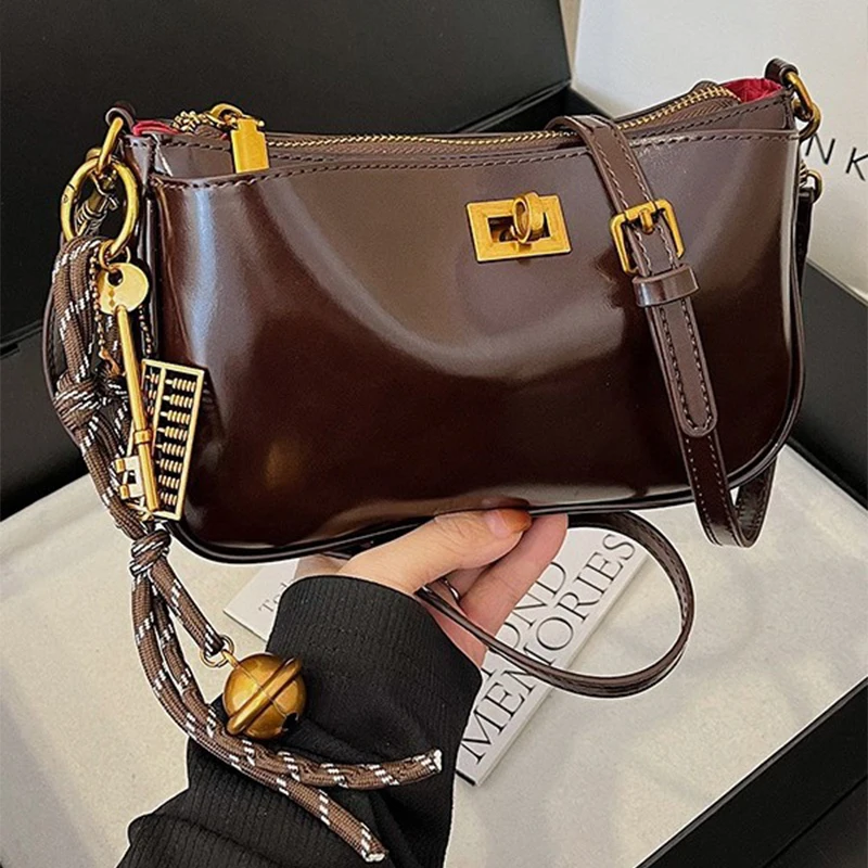 Handbag Cowhide Leather Square Bag Women Shoulder Bag