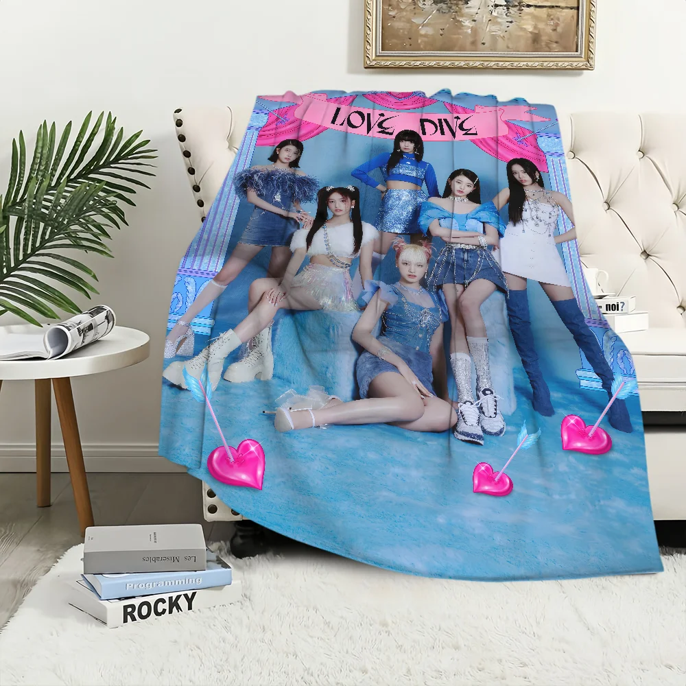 Band Warm Soft Plush Nap Blankets Sofa rug for H-HEART Living Room Office Bedroom Home I-IVE Travel Kid Gifts Flannel R-REBEL 3