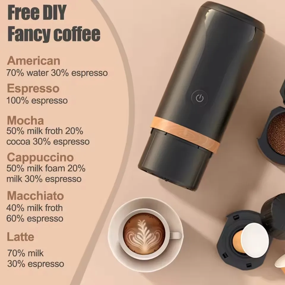 2 in 1 Espresso Machine 9 Bar Pressure Coffee Maker Compatible with Nespresso Capsules for Travel Camping Hiking Office Kitchen 4