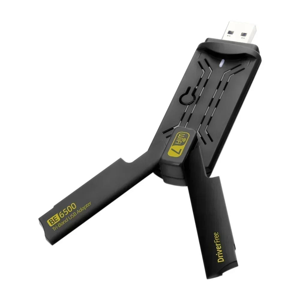 WiFi 7 USB 3.0 Adapter BE6500 Network Card Tri Band 6G/5G/2.4G USB Dongle Wireless Wireless Receiver Free Driver Win 10 11