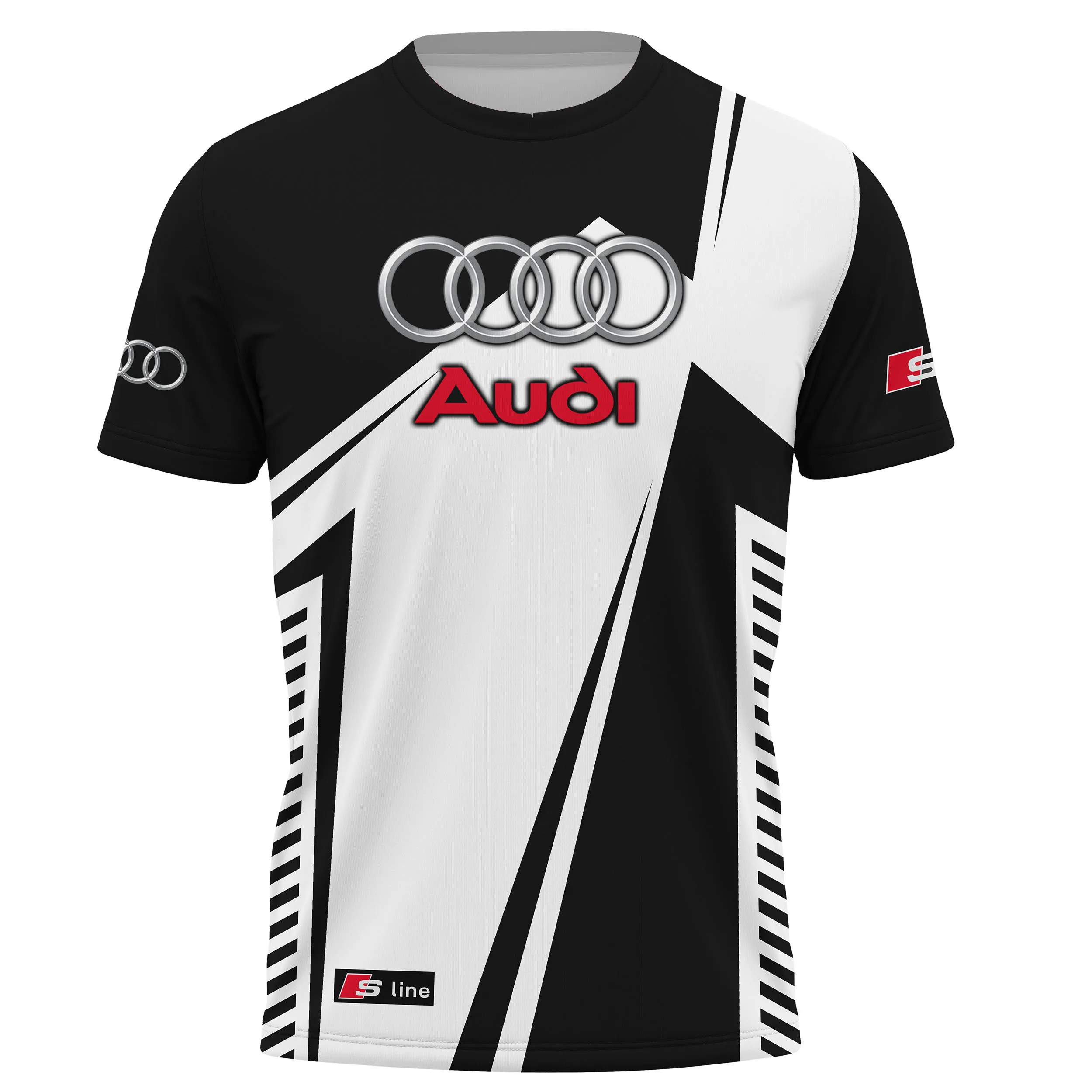 thumbnail image 1 of Conjuntos familiares a juego Camisetas de carreras Audi Ropa para hombres y mujeres Camisas de manga corta con cuello redondo Tops suaves y livianos de secado rápido, 1 of 4