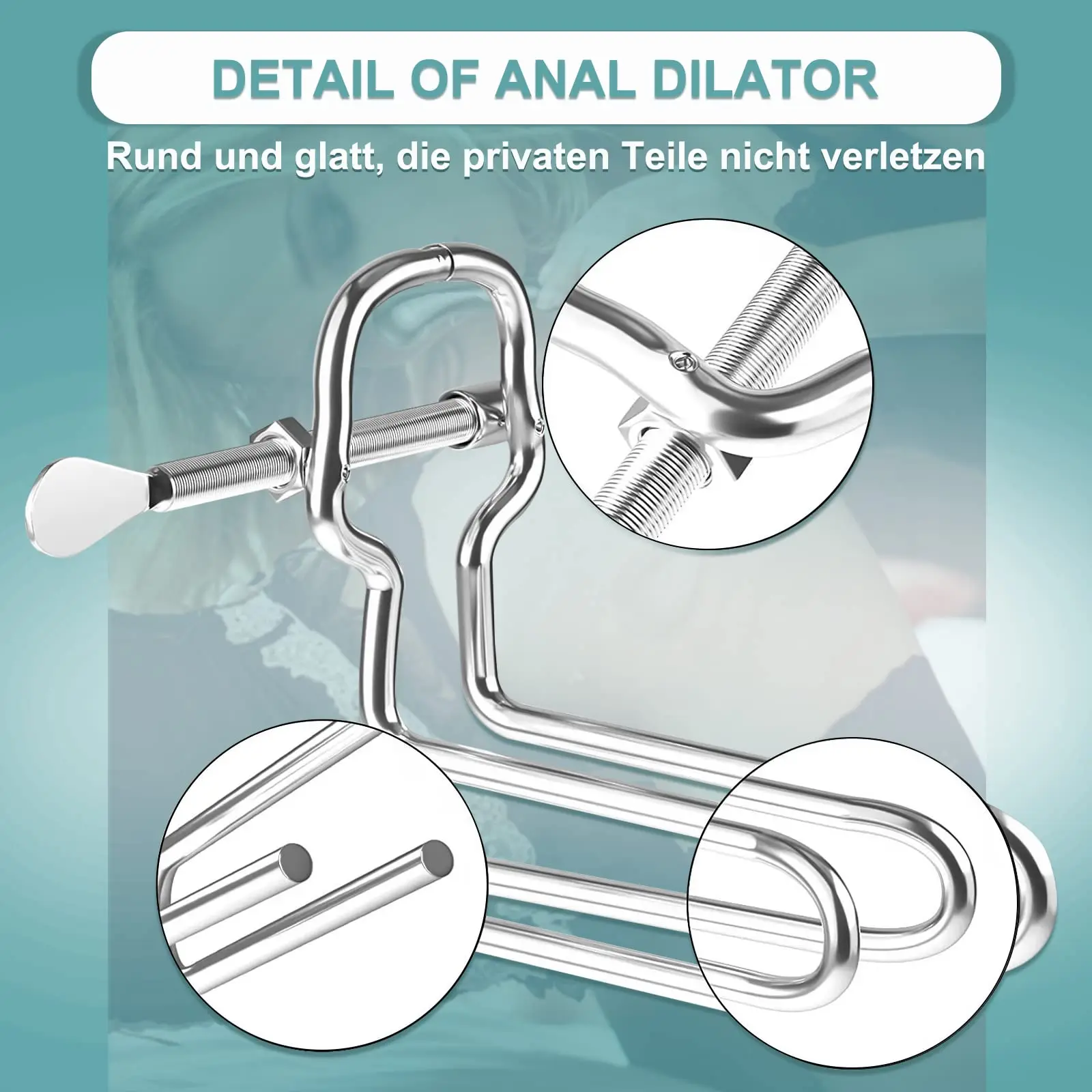 Runyu Metal Speculum Anal Dilator SM Manual Adjustment Extender Sex Toys anal plug dilator