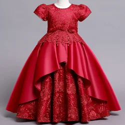 New Girls Kids Flower Elegant Fashion Princess Party Dresses Children Clothing Christmas Birthday Wedding Party Baby Girl Dress