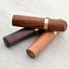 Wooden Toothpick Holder Pearwood Wood Capsule Bucket Box Hiking Portable Toothpick Needle Holder Handmade Ebony Storage Box 6