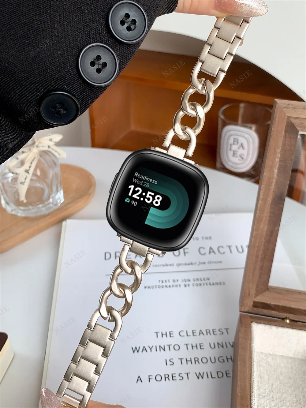 Luxury Metal Bracelet Strap for Fitbit Versa and Sense Series