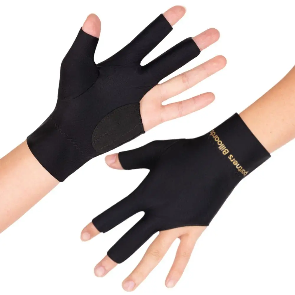 Strap azier fähiger Billard handschuh mit drei Fingern, rutsch fester, atmungsaktiver Snooker handschuh, elastisches Fitness zubehör, Billard-Trainings handschuh – Detail 5