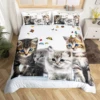 Cute Cat Duvet Cover Set Boys Girls Adults Animal Printed Bedding Set Pet Theme Comforter Cover Pet Quilt Covers with Pillowcase 5