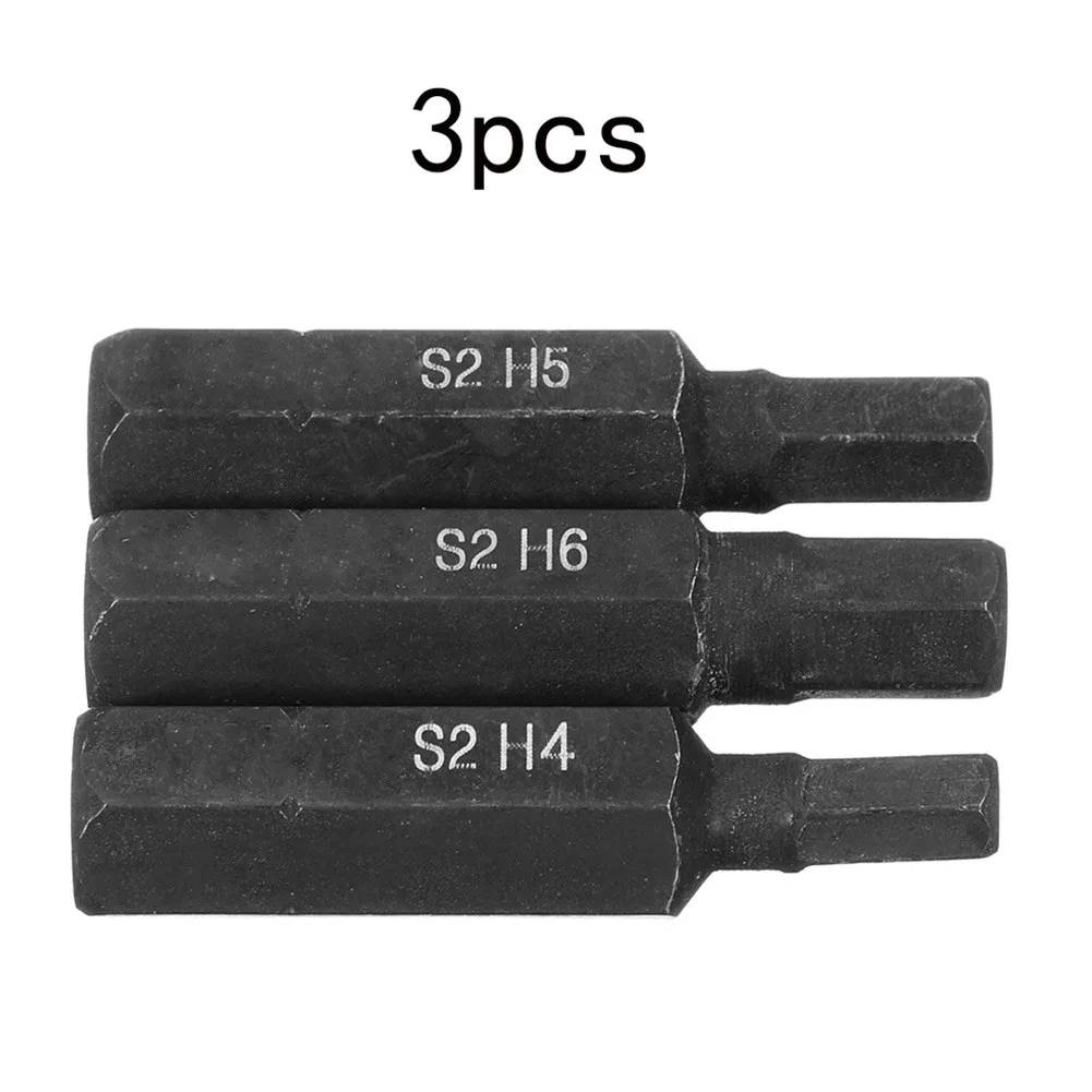 

3 Pcs H4 /H5 H6 Hexagon Impact Screwdriver Bits Strong Magnetic Alloy Steel Hex Shank 36mm For Manual Electric Screwdriver Dril