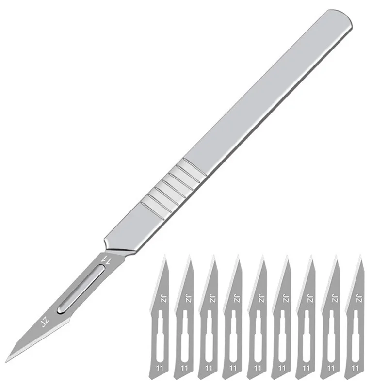 TC4 Titanium Alloy Scalpel Handle Non-Slip Surgical Scalpel Knife Paper  Cutting Tool Utility Knife 11/24# Engraving Craft knives