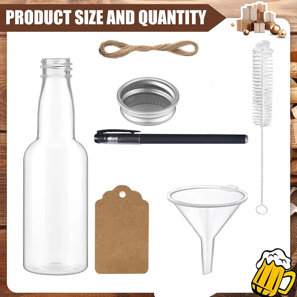 Mini Liquor Bottles Set 2 oz Small Plastic Spirit Bottles Mini Wine Bottles Plastic Alcohol Shot Bottles Party Favors 6