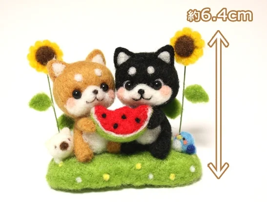 Watermelon Chai dog cartoon animal set wool needlepoint kit wool felt needle felting decoration craft needlecraft DIY handmade