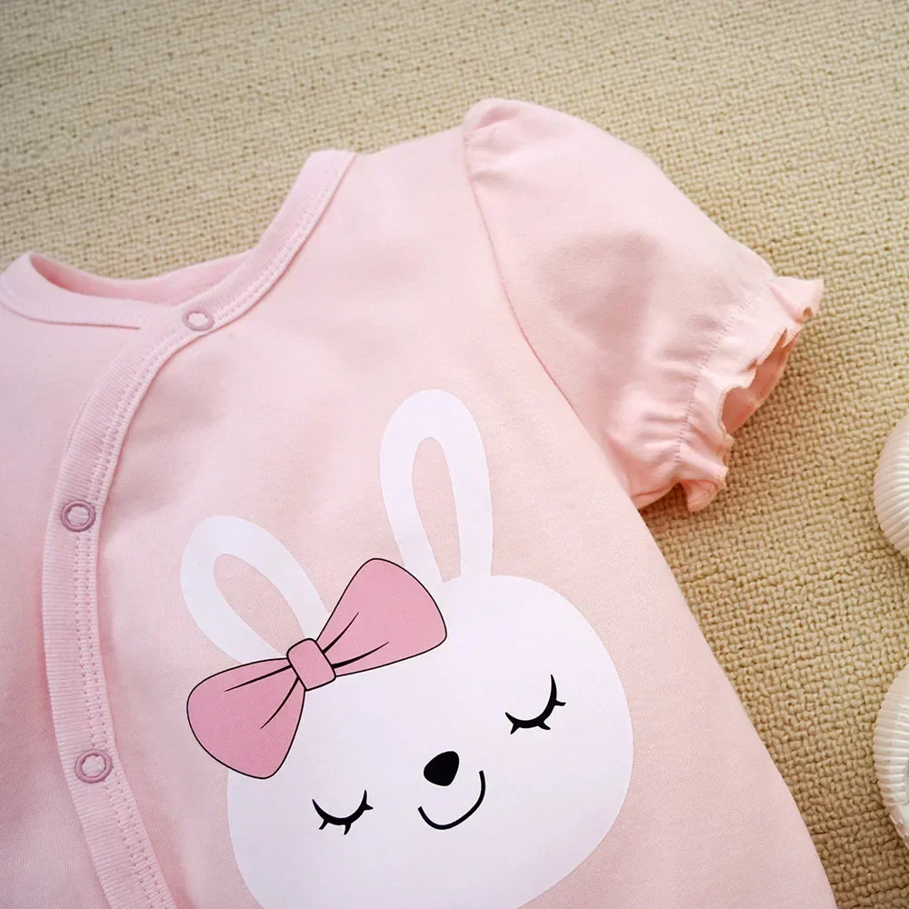 Baby Rompers Baby Jumpsuit Cotton Jumpsuit Baby Clothing Cotton Onesies Summer Baby girl clothes cute rabbit short sleeve cotton romper newborn Onesies For babies little girls clothing overalls