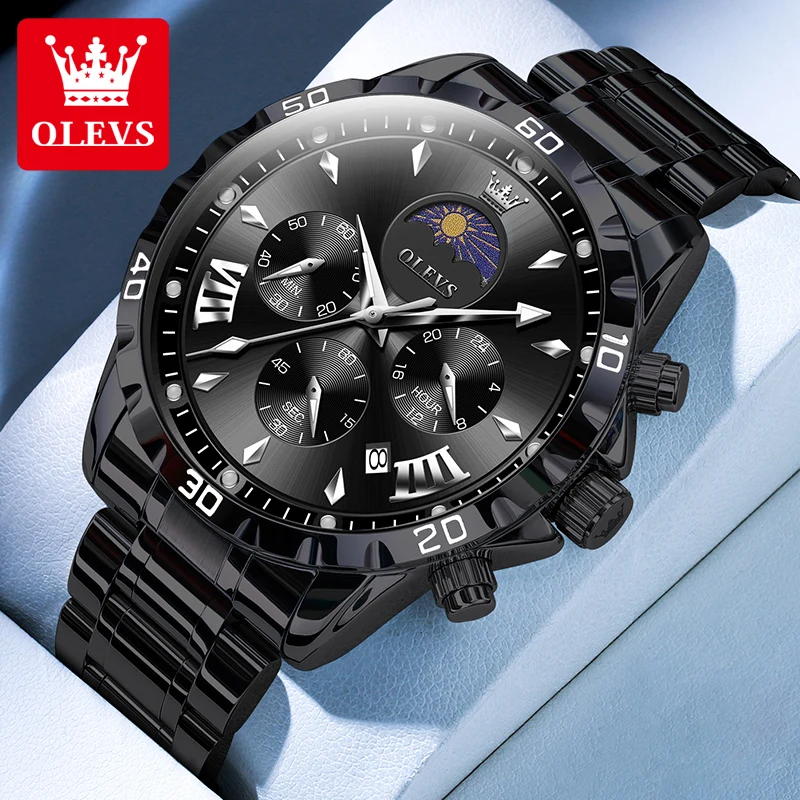 ساعة كوارتز مضيئة مقاومة للماء من OLEVS للرجال ، ت...