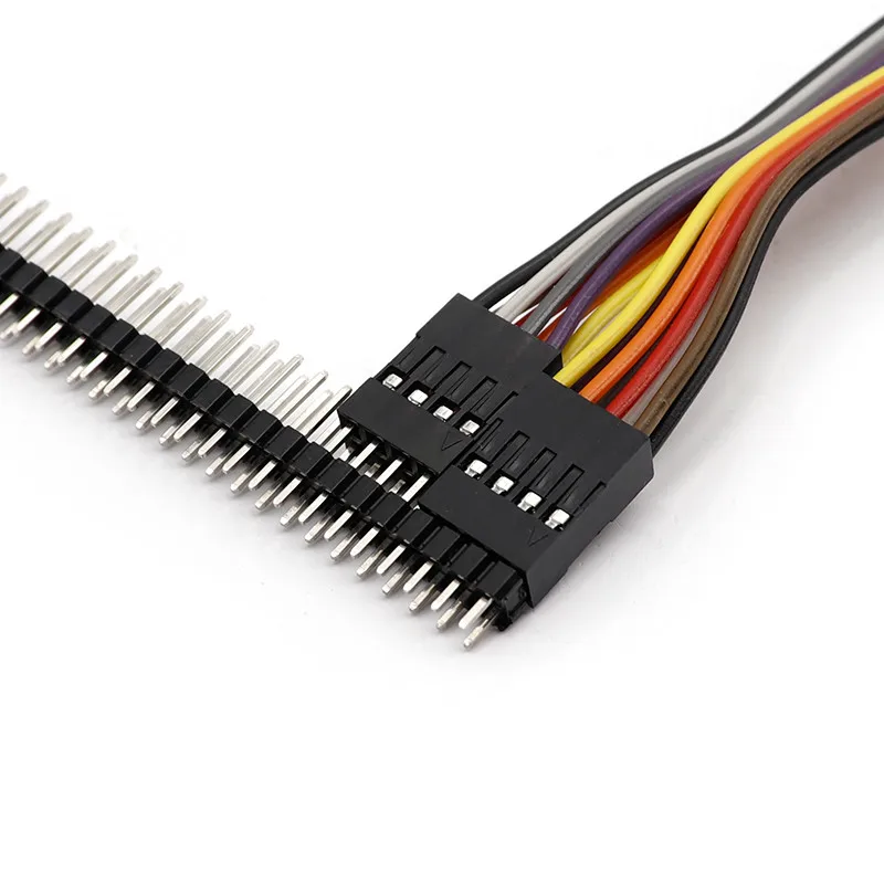 5PCS 2.54MM Dupont Male Female Terminal Wire Double Row Connector Set - 2P/3P/4P/5P/6P/9P/10P Cable Description Image.