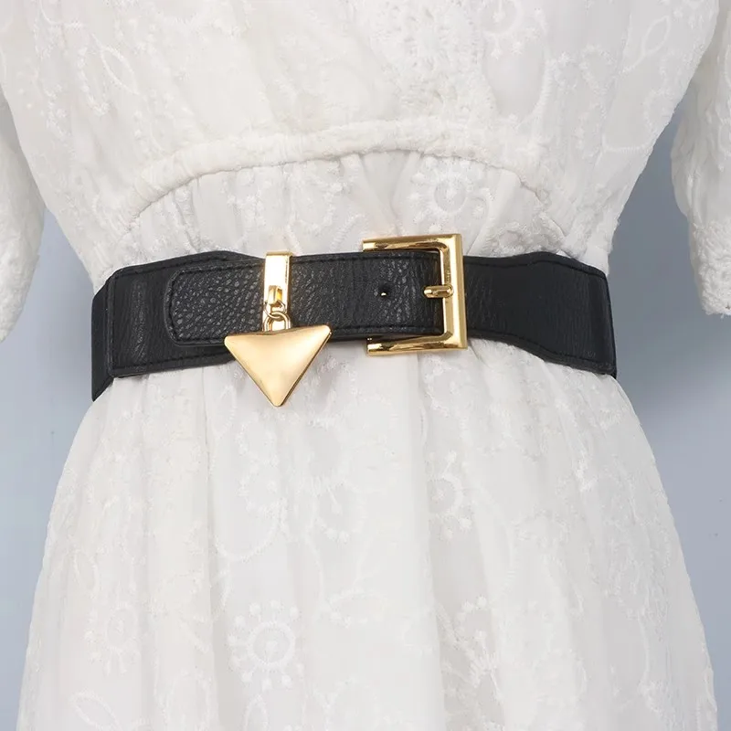 

Women's Fashion PU Leather Elastic Corset Female Cummerbund Coat Waistband Dress Decration Wide Belt J205