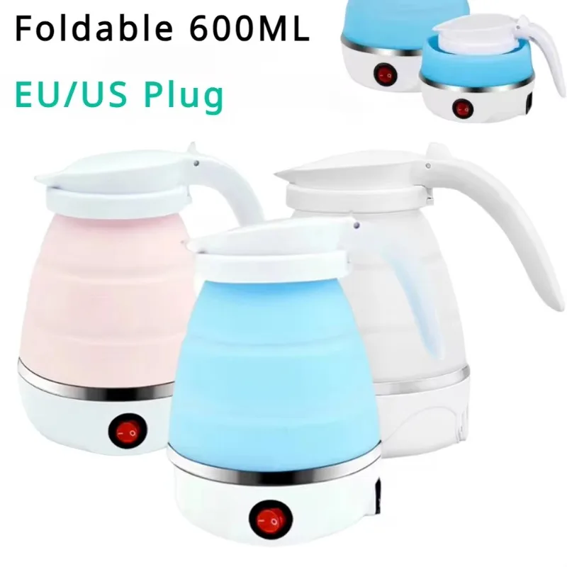 600mlTravel Household Folding Kettle Silicone304 Stainless Steel Portable KettleCompression Foldable Leakproof KitchenAppliances 2