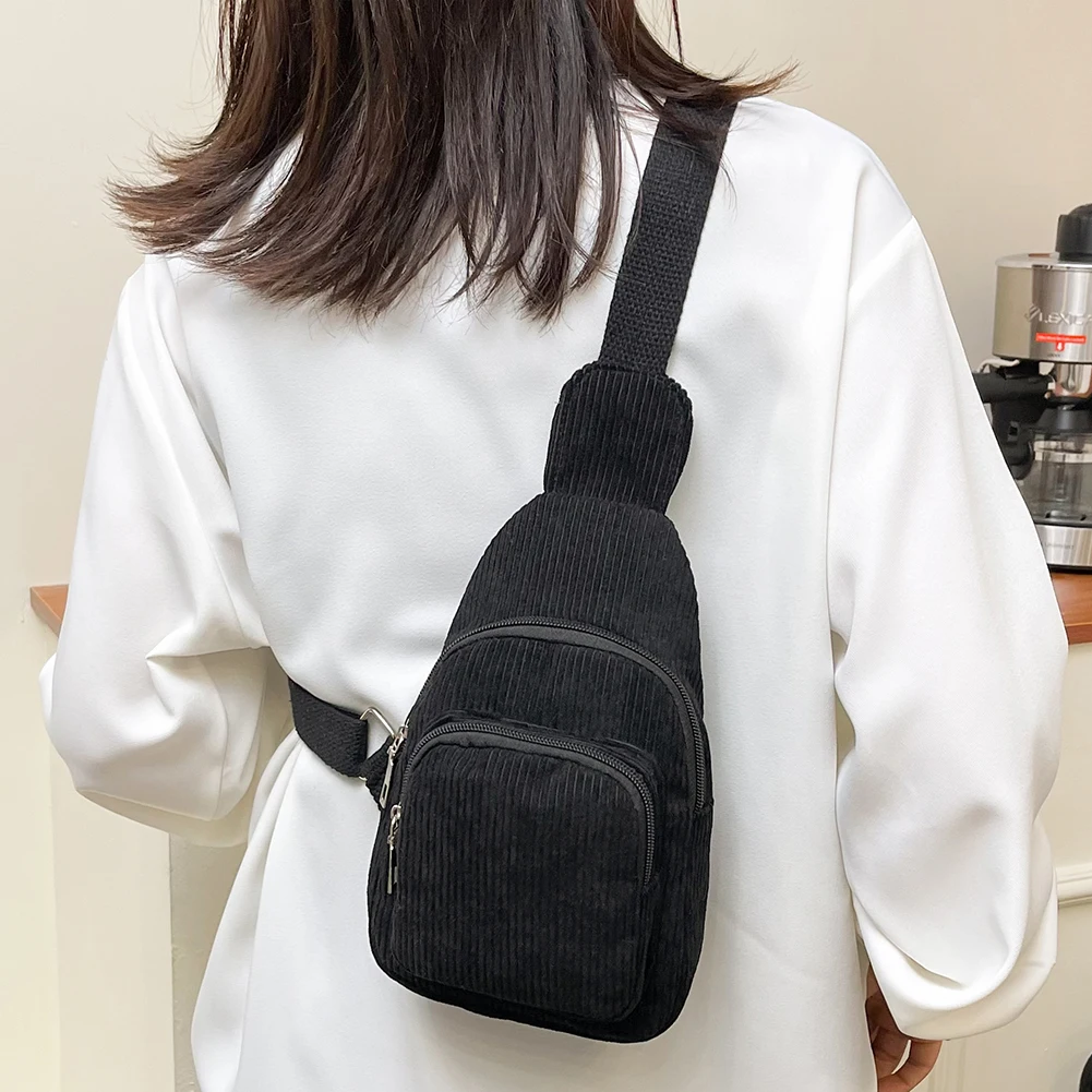 PU Shoulder Bag Soft Crossbody Sling Bag Chest Pack Sling Bag Lady