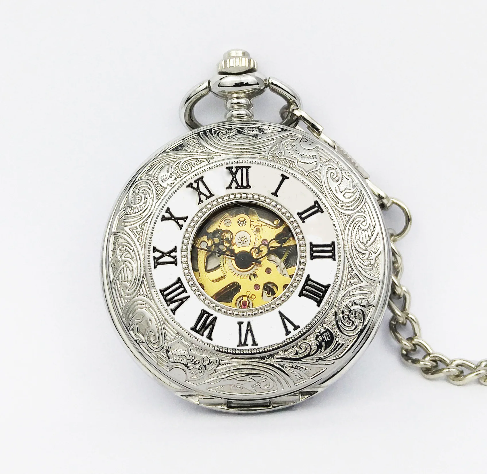 Luxus Steampunk Splitter Mechanische Taschenuhr f r M nner Damen 