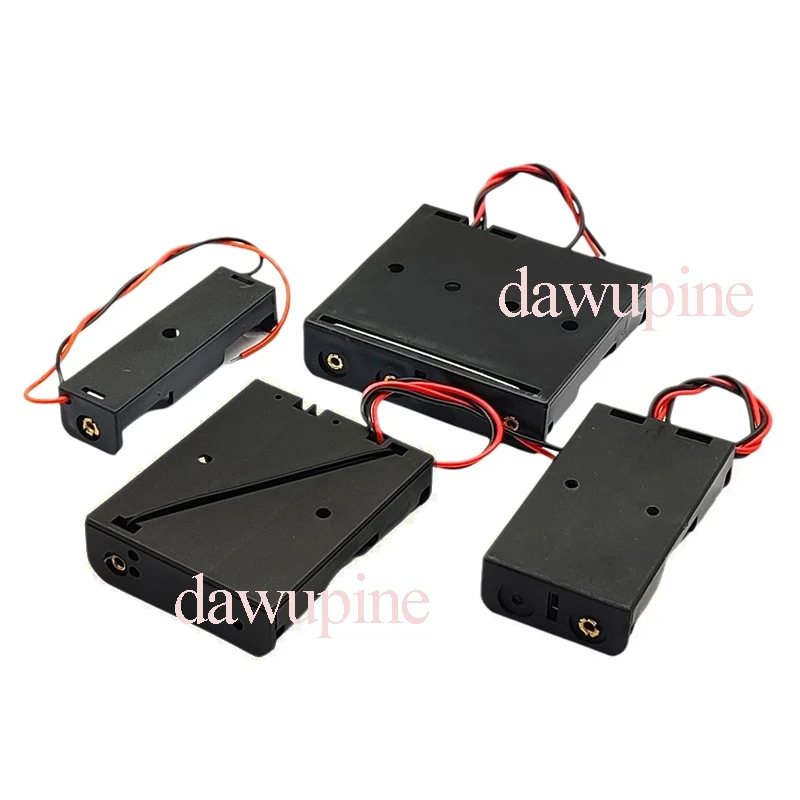 18650 배터리 홀더 박스 쉘 1 슬롯 3.7V 배터리 보관 케이스 1/2/3/4 셀 플라스틱 용기 하우징 검정색 빨간색 와이어 연결