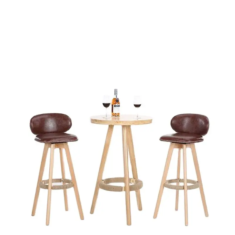Bar Stool Modern Minimalist Bar Chair Home Solid Wood High Stool
