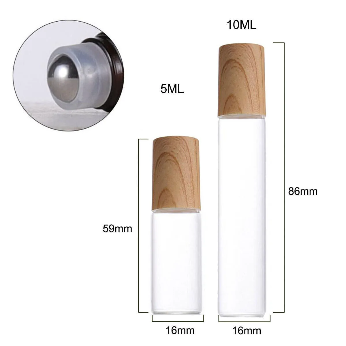 Enhanced Product Title:  
Set of 5 Refillable Amber & Clear Glass Roller Bottles - Portable Perfume Vials with Secure Plastic Caps