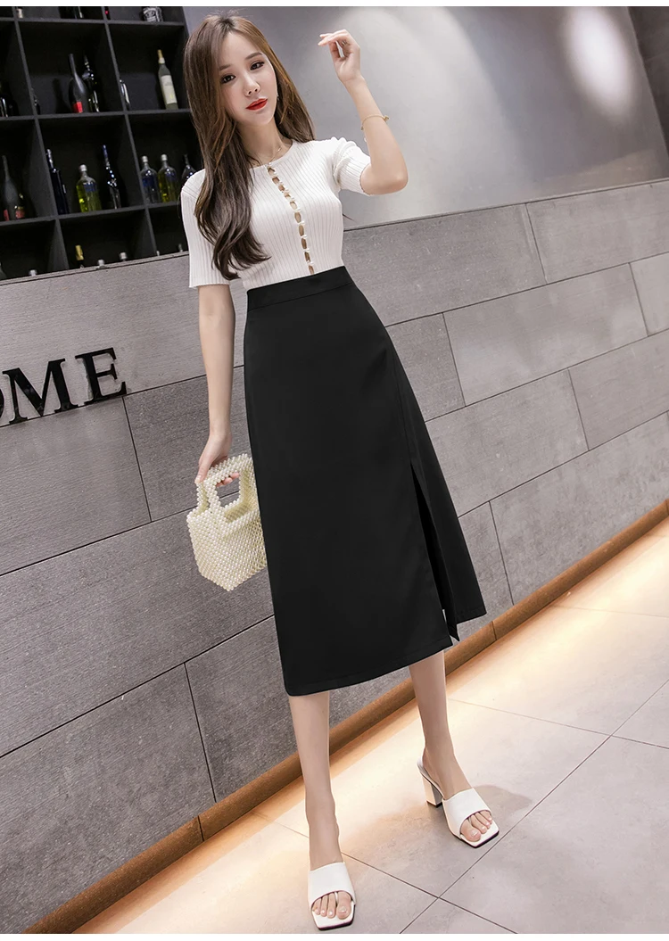 Women Elegant A-line Skirts New Arrival 2022 Fashion Korean Style Solid Color All-match Office Lady High Waist Long Skirt W1023 slazenger skort