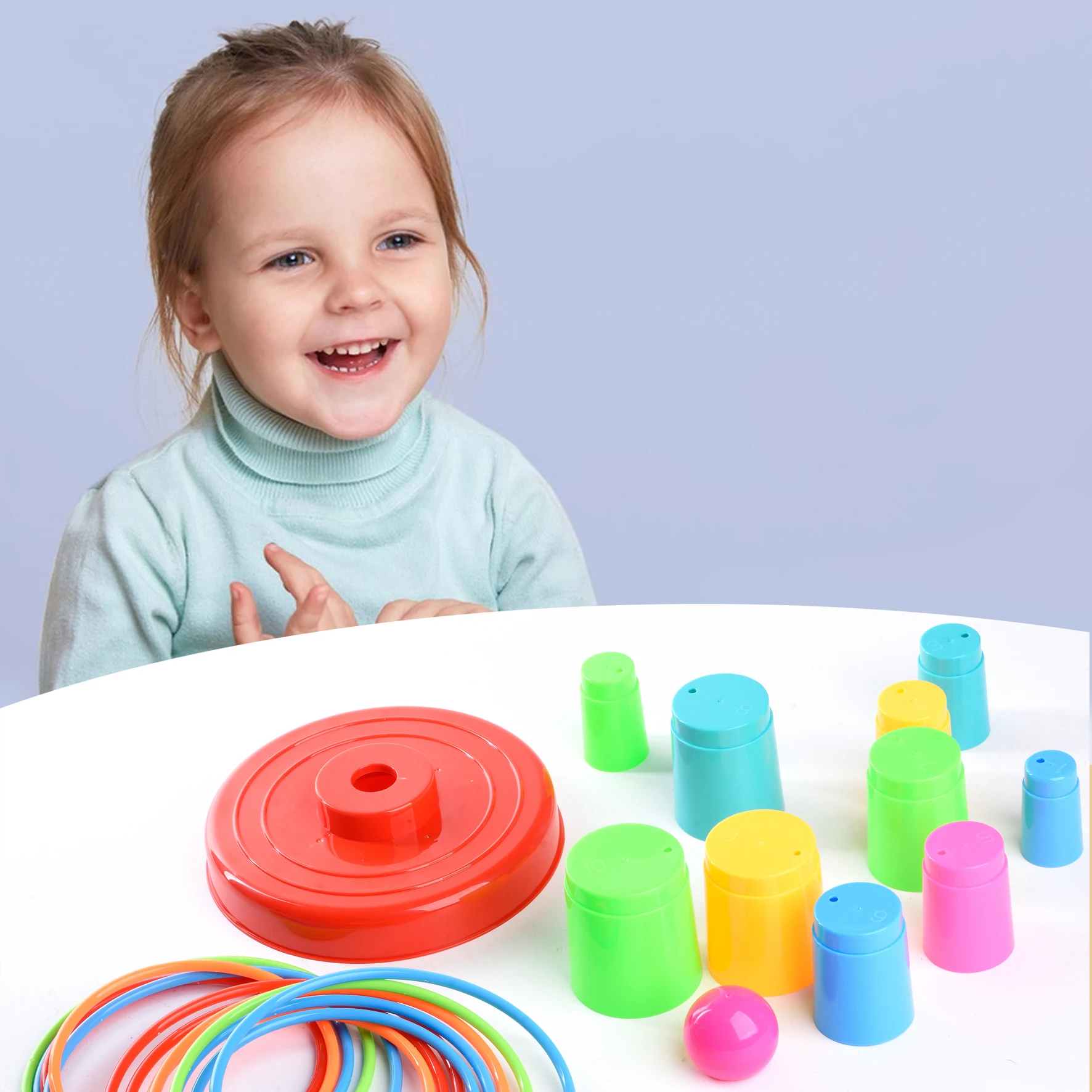 10 Layers Children Throw Circle Game Ferrule Stacked Toys Fun Indoor Outdoor Parent-Child Interactive Early Education Gift images - 6