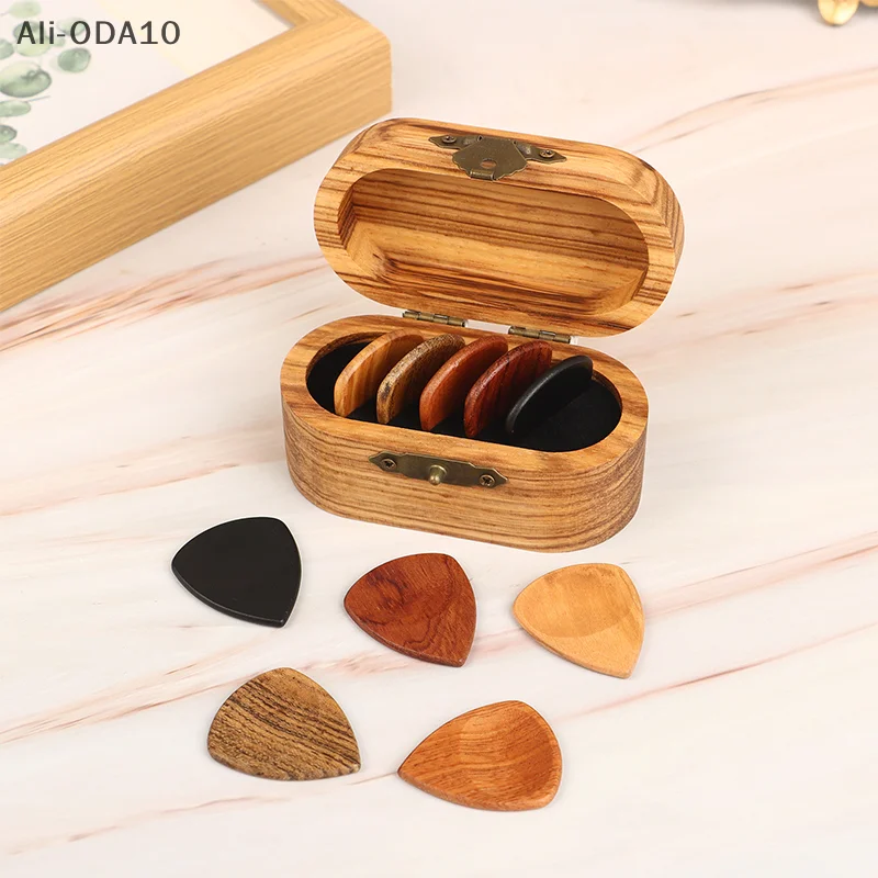 1/5Pcs Wooden Acoustic Guitar Picks Bass Ukulele Plectrum Picks Electric Guitar Can Be Drillable Pendant Gift
