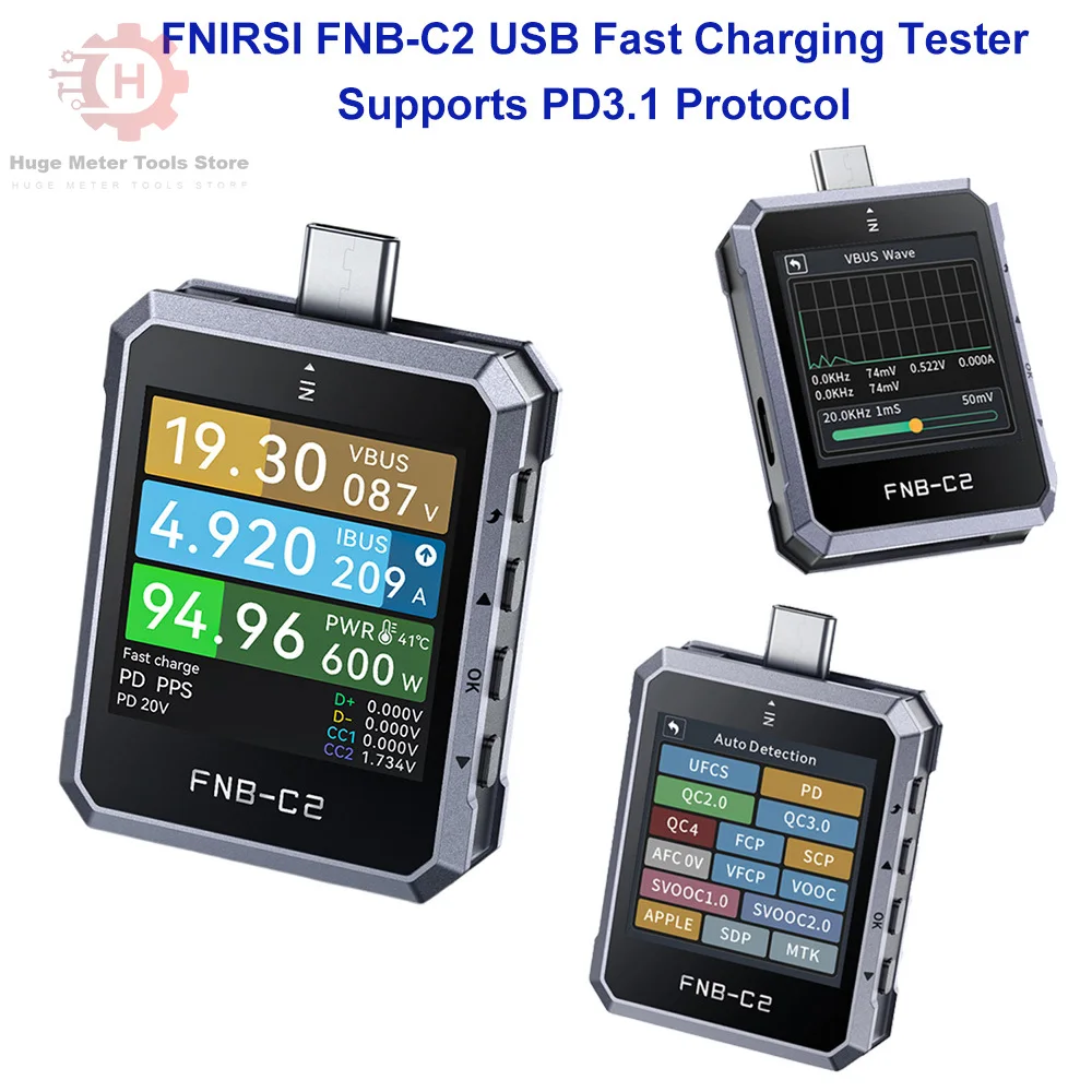 FNIRSIFNB-C2Type-CUSBTesterDigitalVoltageCurrentTesterAmmeterPowerBankChargerCapacityMeterPD3.1Protocol-AliExpress