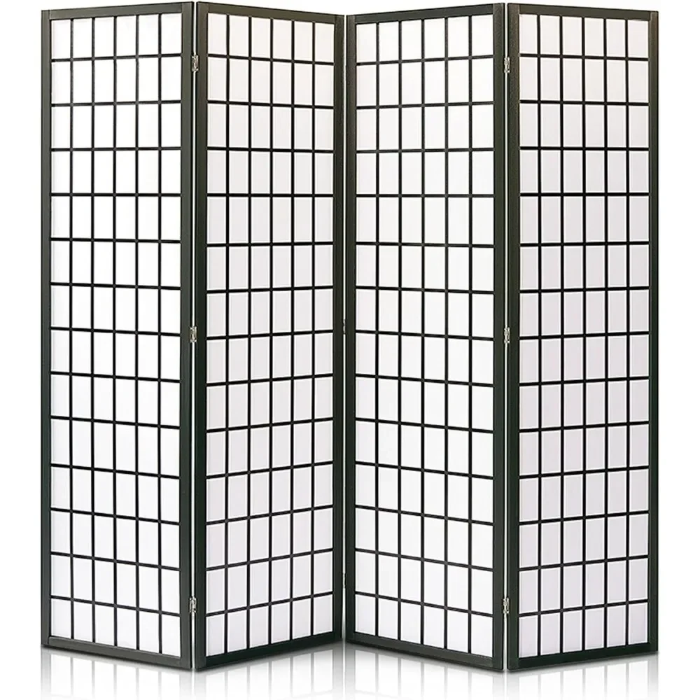 

Classic Japanese Screen Room Divider - Portable Freestanding Indoor Decorative 4-Panel Room Divider, Room Separator, Folding