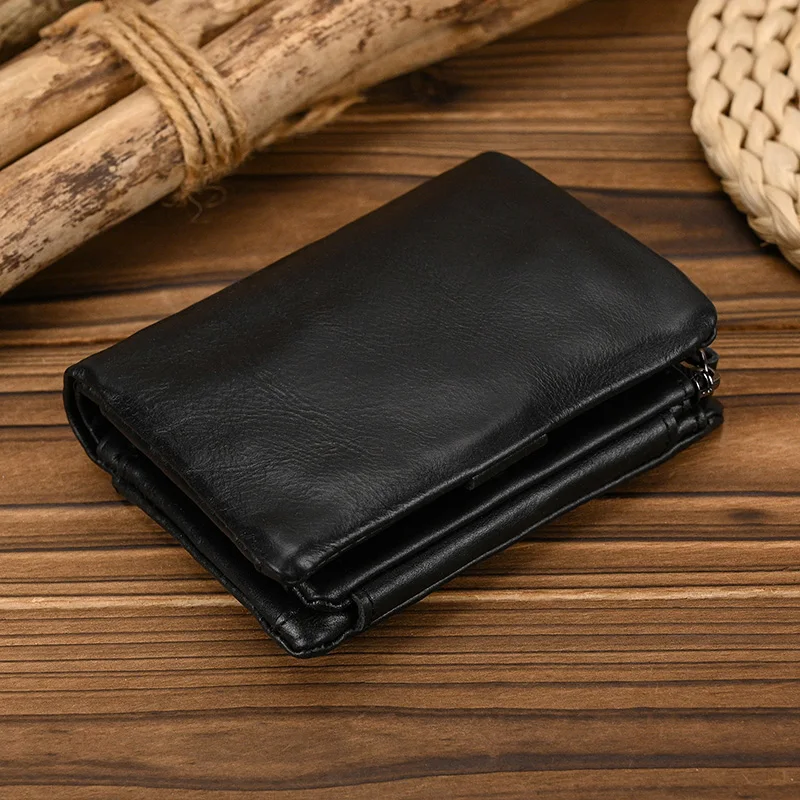 

Luxury Brand Designer Wallet Men Card Holder Soft Genuine Leather Short Purse For Coins Credit Cards Male Wallets In pockets