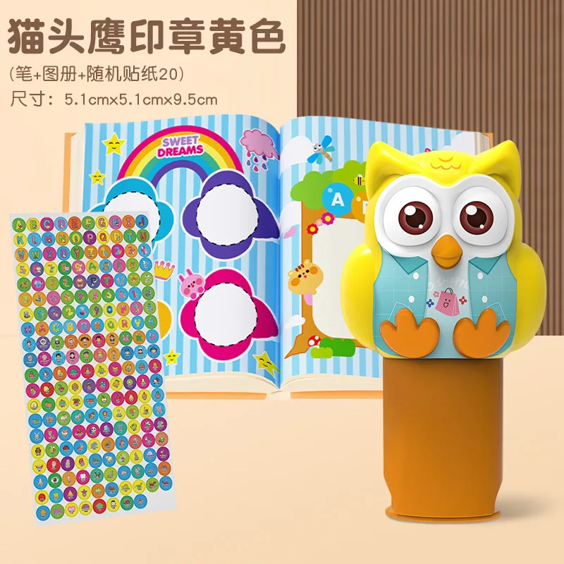 Cartoon Animals Hippo Rabbit Stamp Seals Stamps Stickers Popular Children's Magic Seal Sticker Book Toy Stamp Reward For Kids