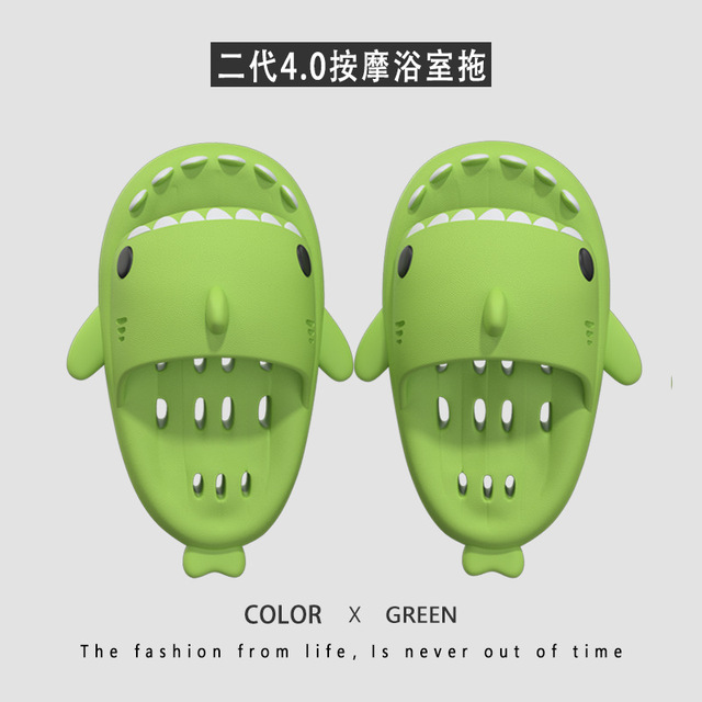 46 47 4cm Thick Sole Bath Shark Slippers Man Women 2022 Summer Antiskid Hollow Out Home Indoor Household Man Slippers