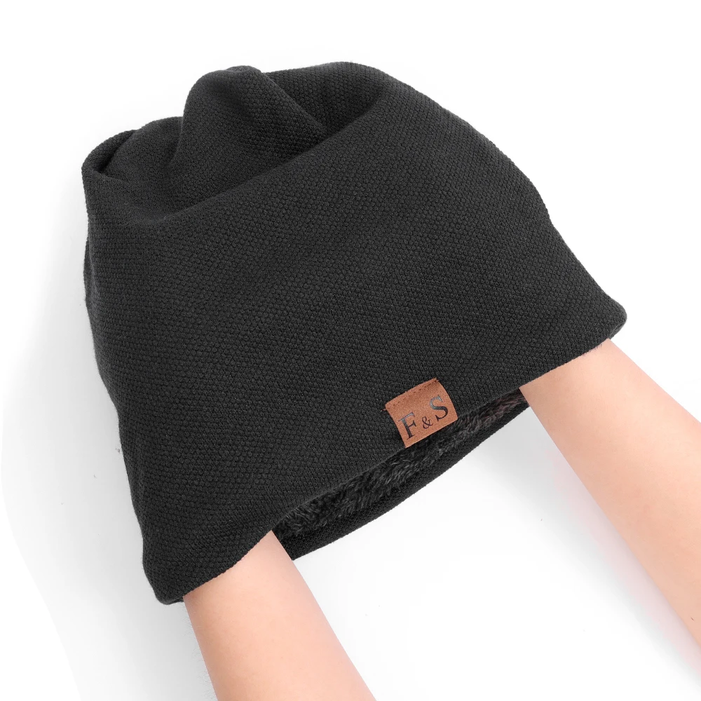 Mode Motorhaube Hut für Männer Frauen Winter Warm Gestrickte Einfarbig Baggy Skullies lässig Weiche Turban Hüte Hip Hop_voghion.com
