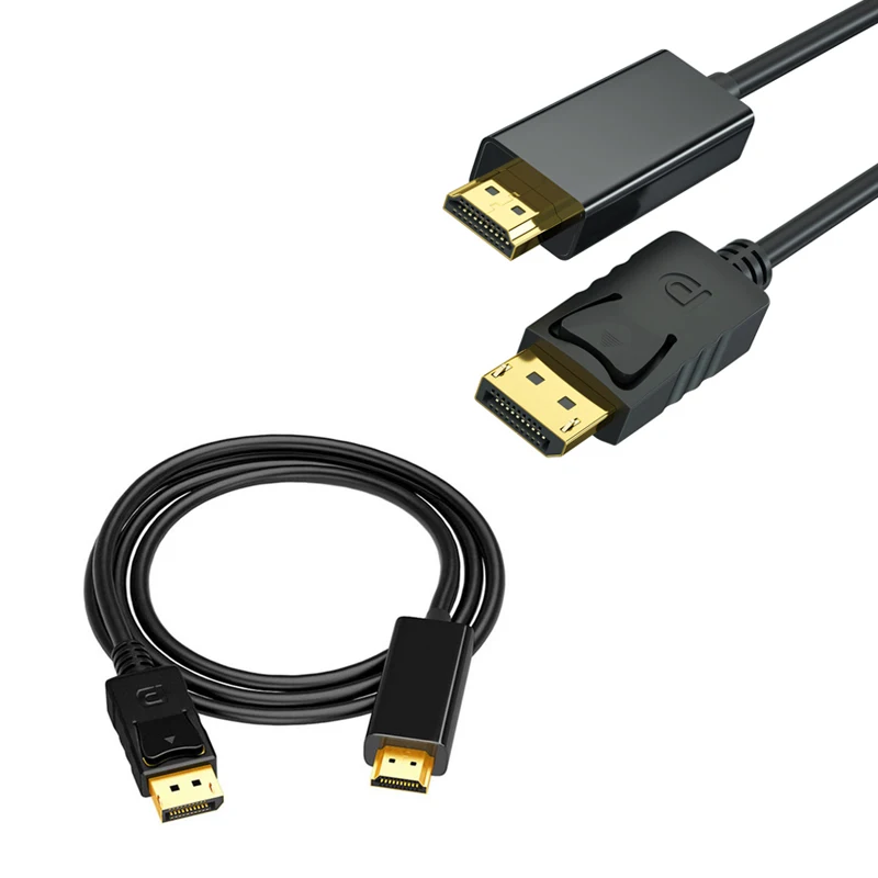 Dp to HDMI 케이블, 4K 고화질 어댑터 케이블, 컴퓨터 모니터 연결 케이블, 대형 Dp to HDMI 변환 케이블, 1.8m, 1-3m